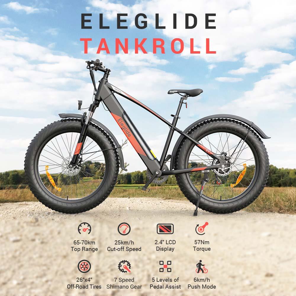 Eleglide Tankroll Fat Tire e-bike | 70 km